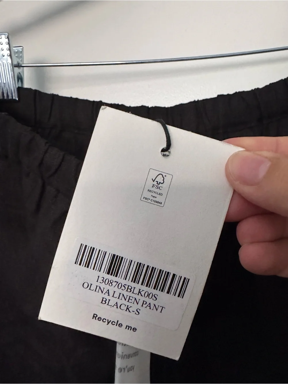 Reformation Olina Linen Pant in Black